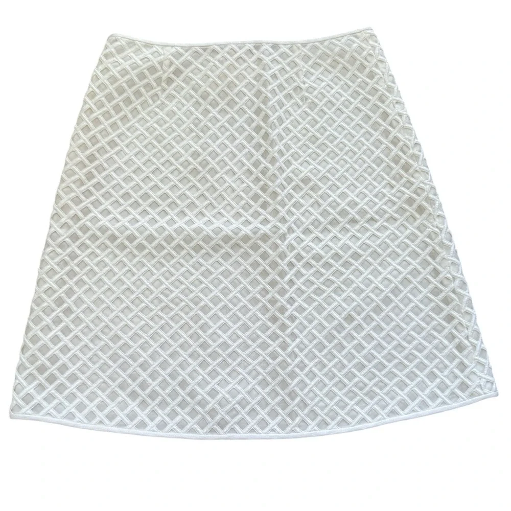Tory Burch Alaina‎ White Diamond Weave Pencil Skirt NWT